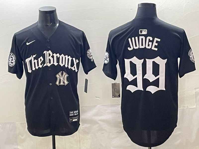 Men 2025 New York Yankees #99 Judge Black Five generations Joint Name Nike MLB Jersey style 41